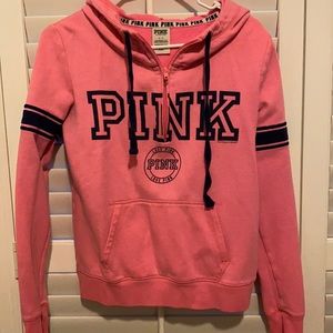 Half zip pink hoodie, super soft!